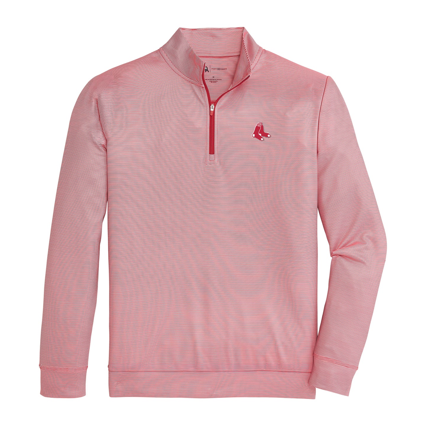 Red Sox Primary Hairline Stripe Printed Performance 1/4 Zip - Red