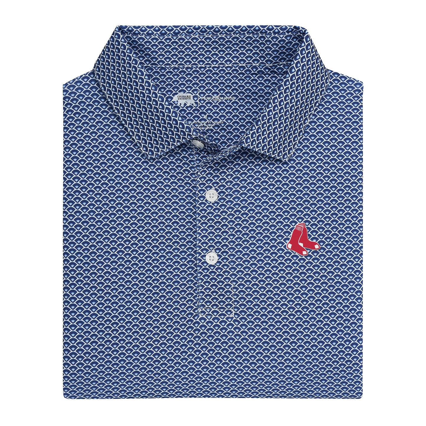 Red Sox Primary Home Team Printed Performance Polo - Classic Navy