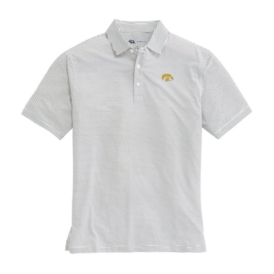 Iowa Birdie Stripe Performance Polo - Black