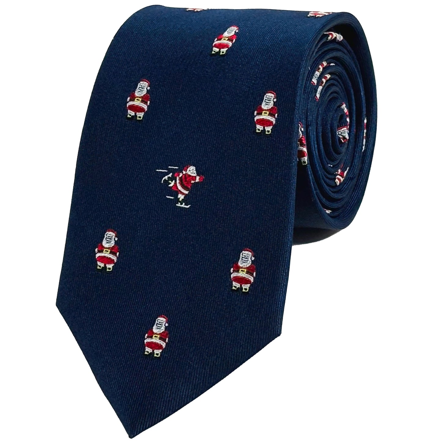 Skating Santa Tie - Classic Navy
