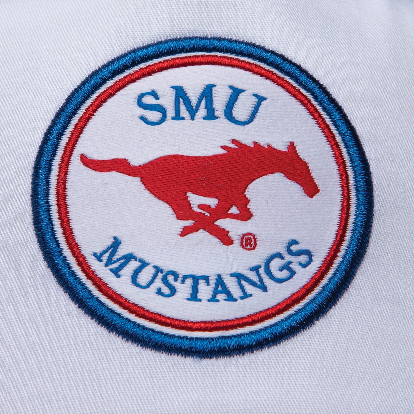 SMU Patch Rope Hat - White Hat / Red Rope