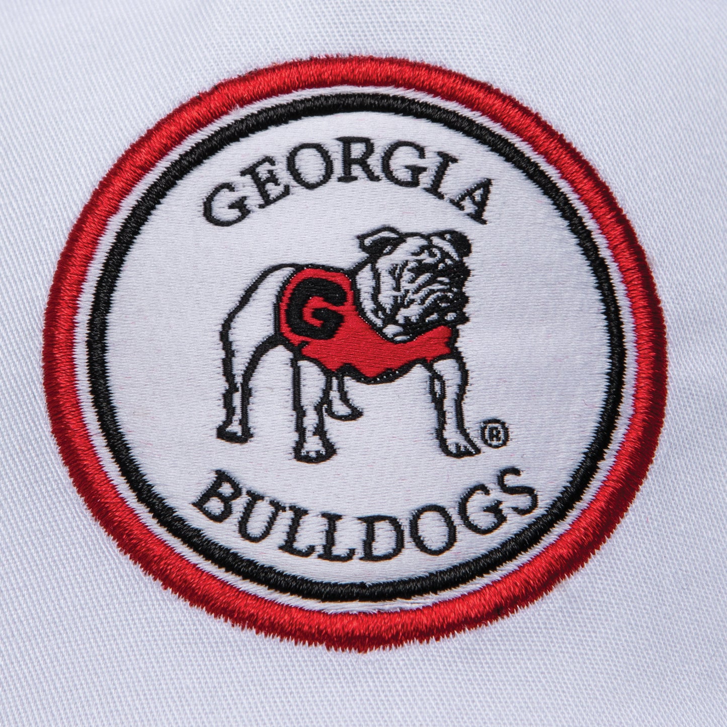 Standing Bulldog Patch Rope Hat - White Hat / Red Rope