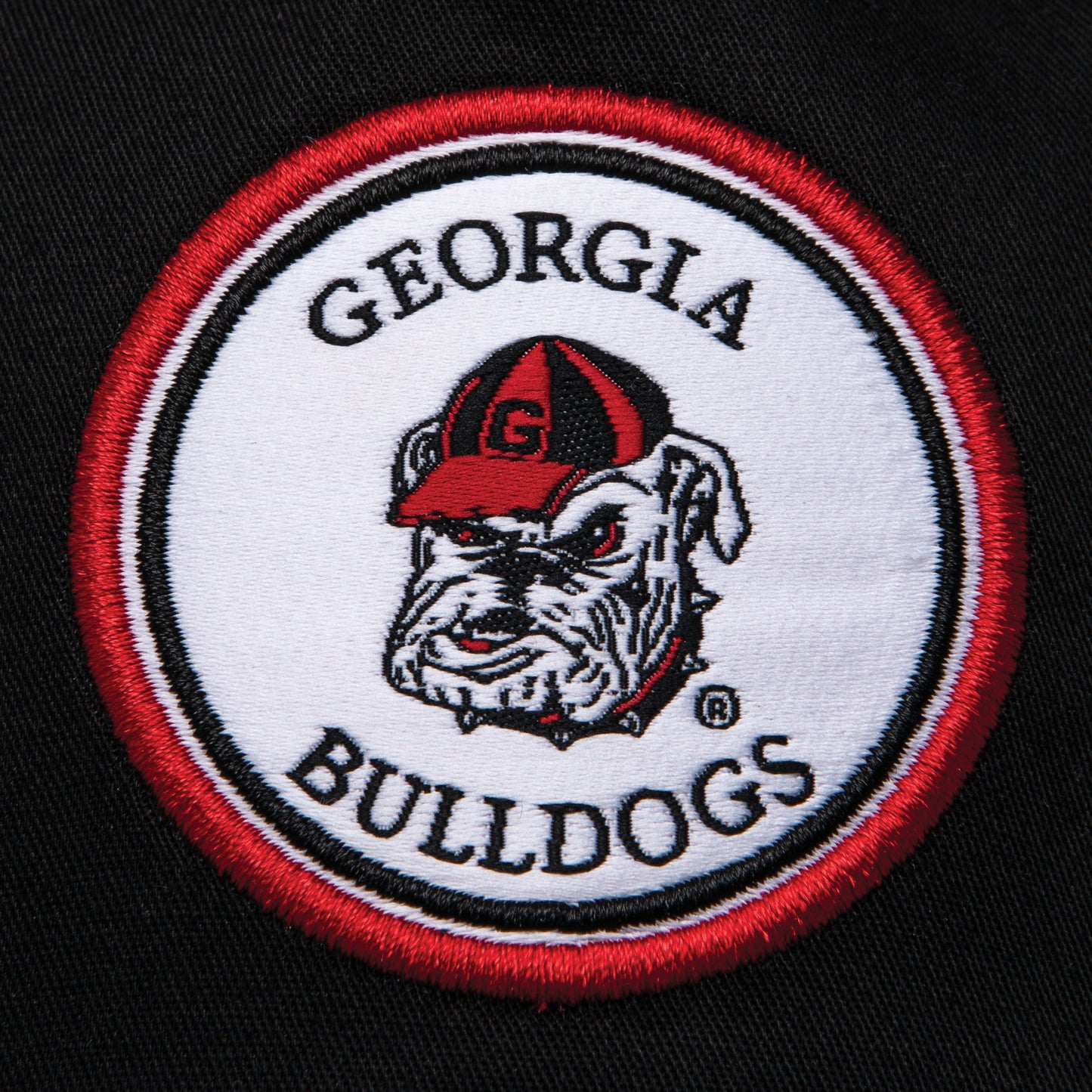 Vintage Bulldog Head Patch Rope Hat - Black Hat / White Rope