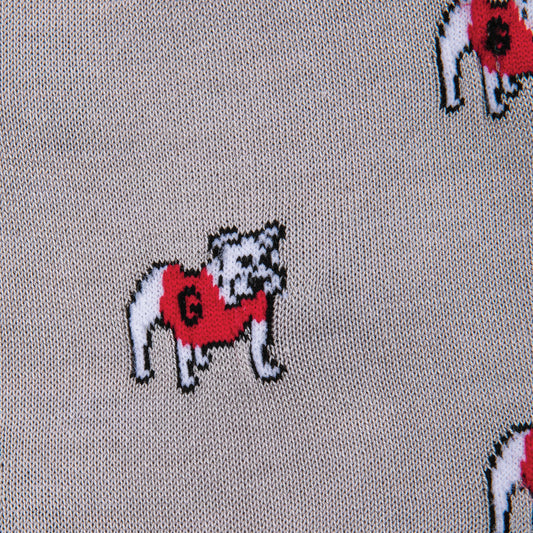 UGA Standing Bulldog Mid-Calf Cotton Sock - Ash