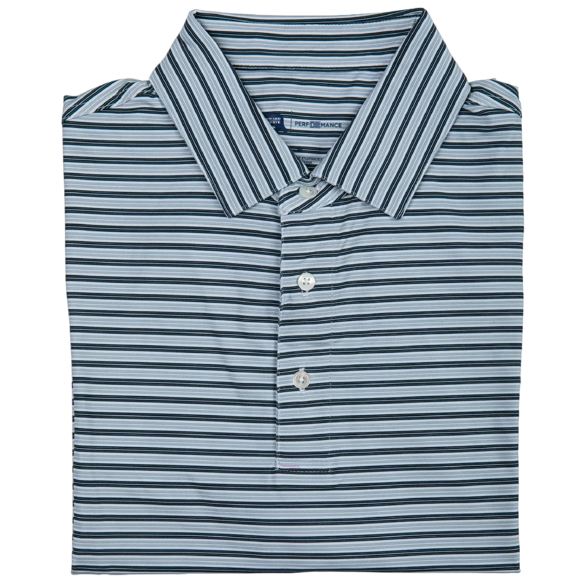 Wedge Stripe Performance Polo - Collegiate Blue