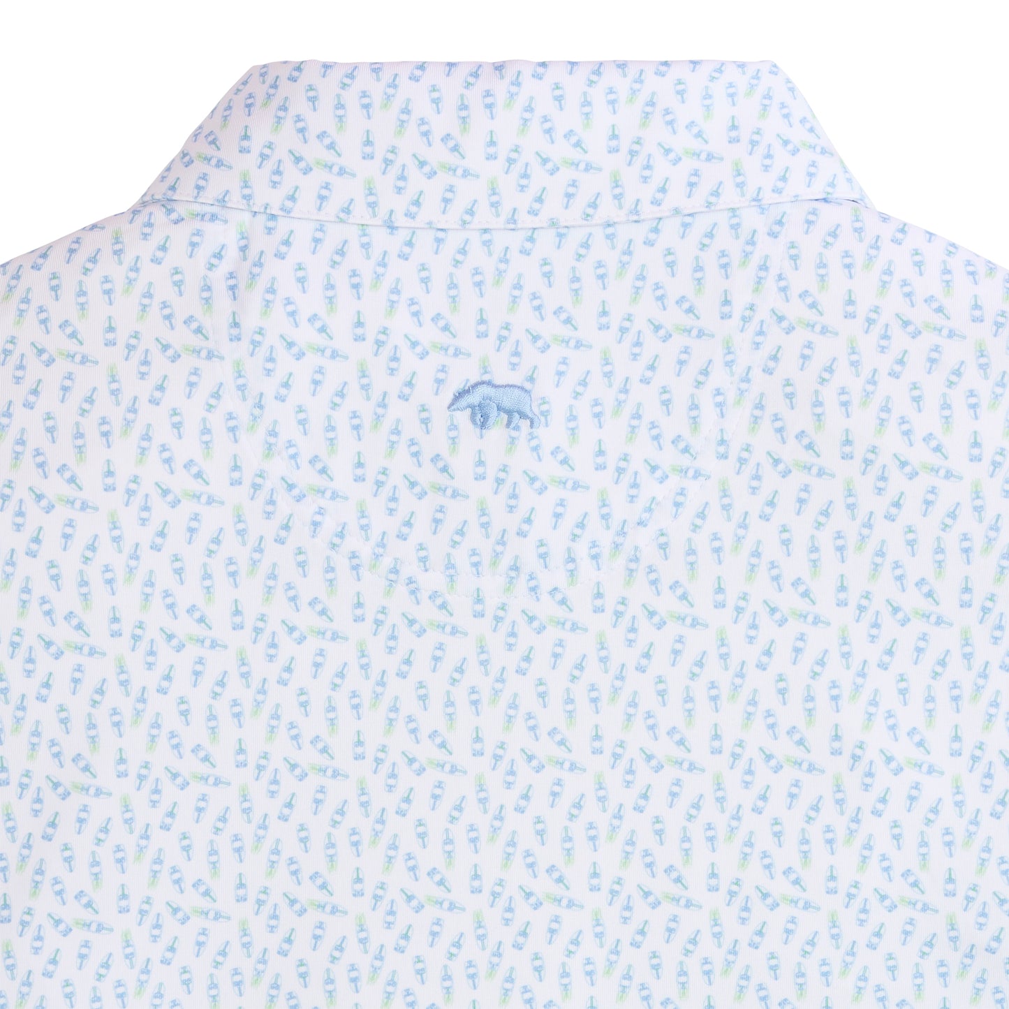 Leeward Printed Performance Polo - Shale Green