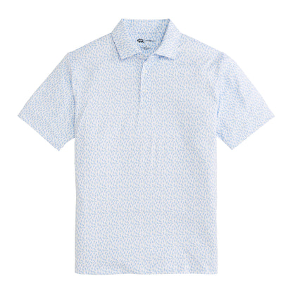 Leeward Printed Performance Polo - Shale Green