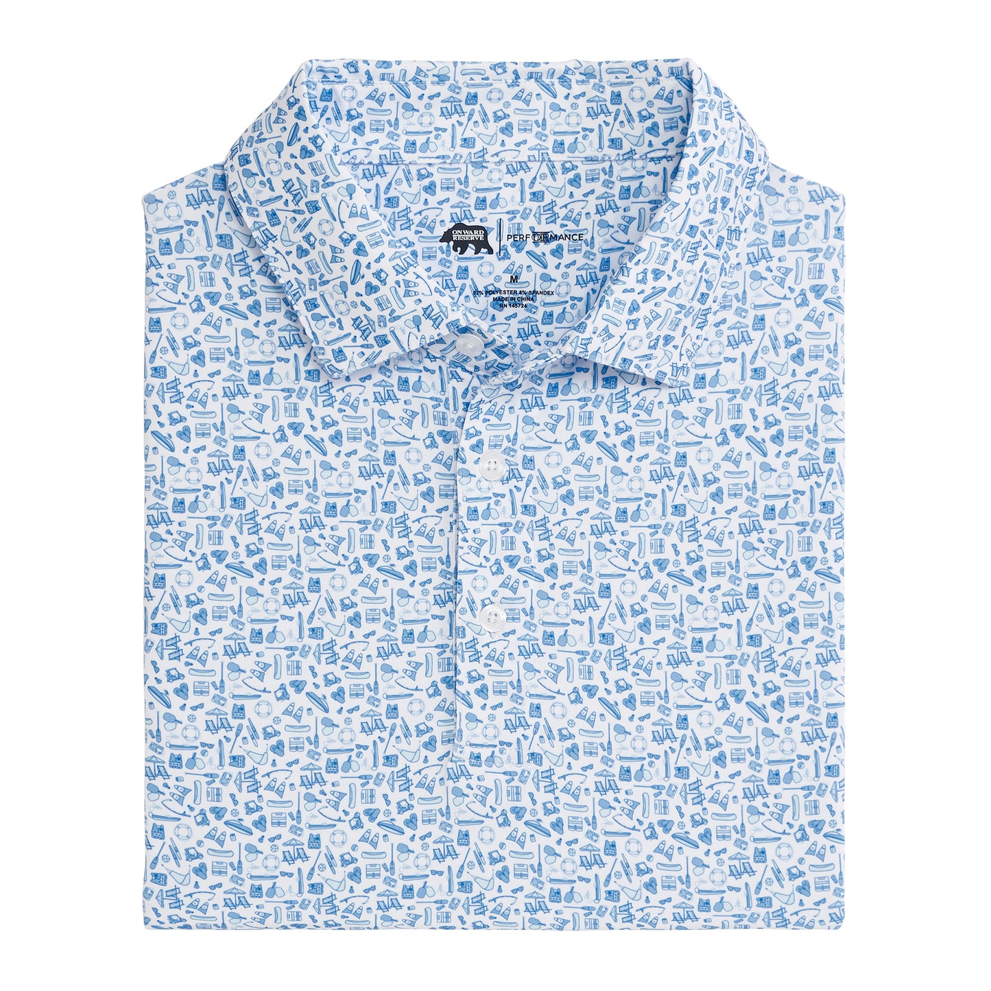 Leisure Printed Performance Polo - Clearwater