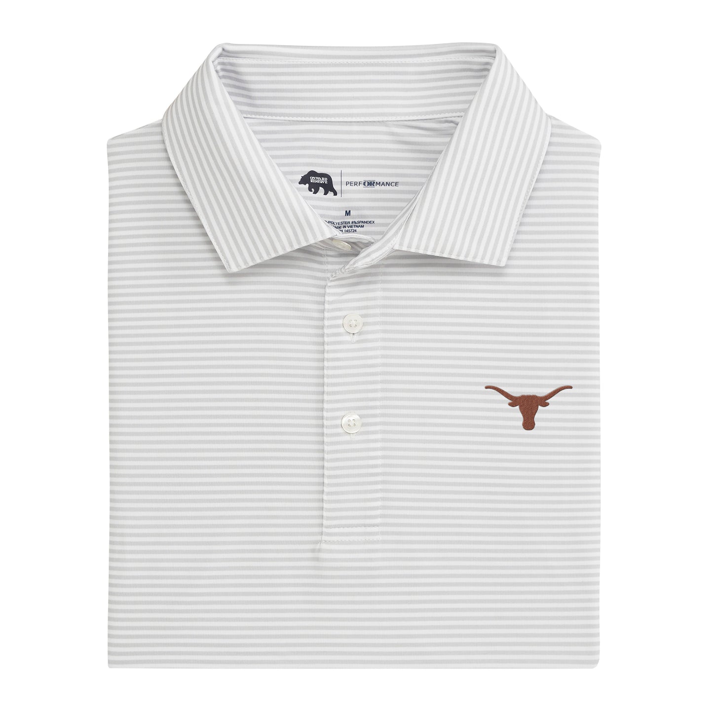 Texas Longhorn Echo Stripe Performance Polo - Harbor Mist