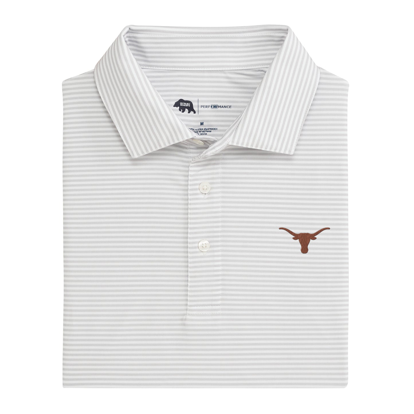 Texas Longhorn Echo Stripe Performance Polo - Harbor Mist