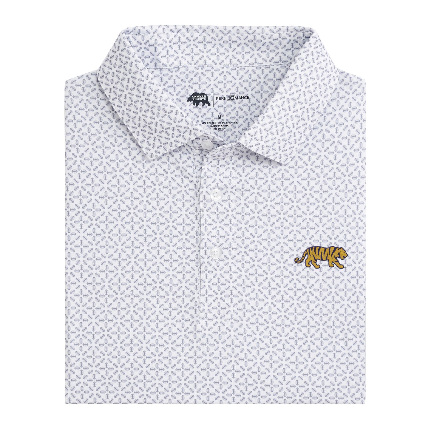 Walking Tiger Gameday Printed Polo - White