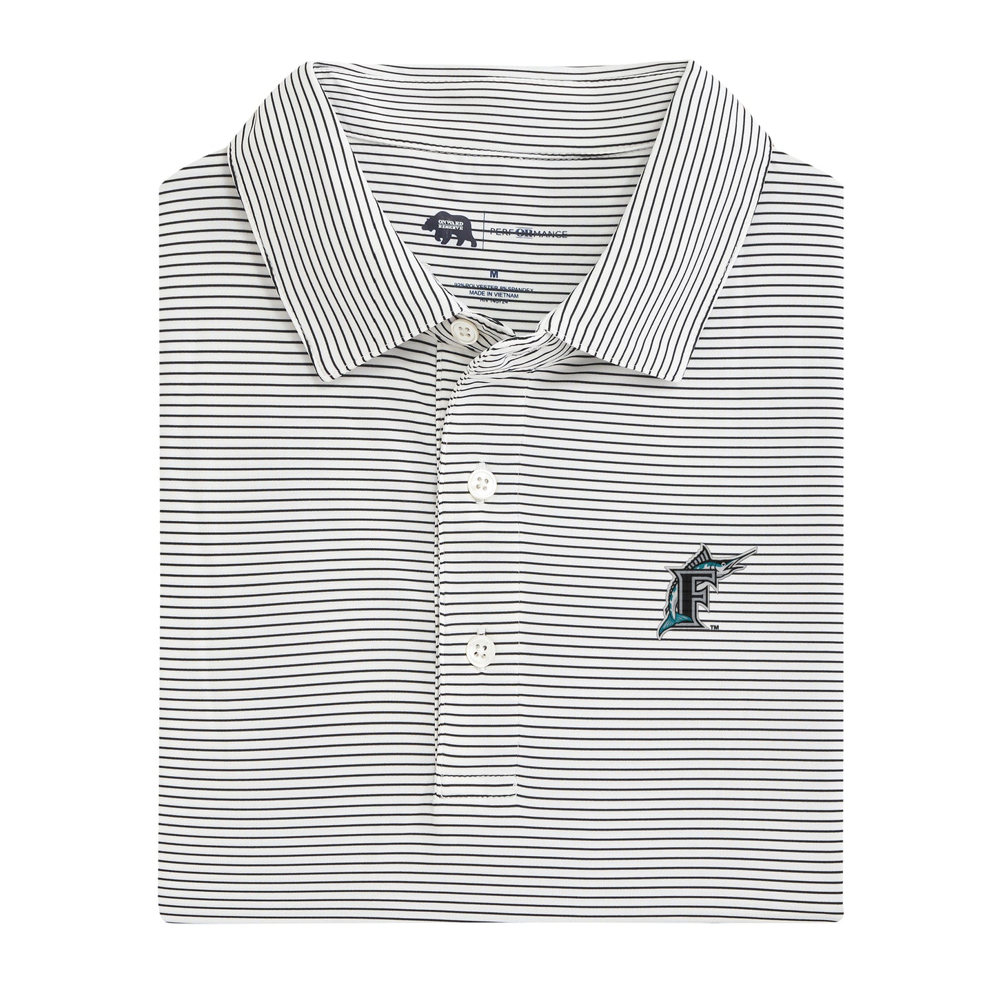 Miami Marlins Birdie Cooperstown Stripe Performance Polo