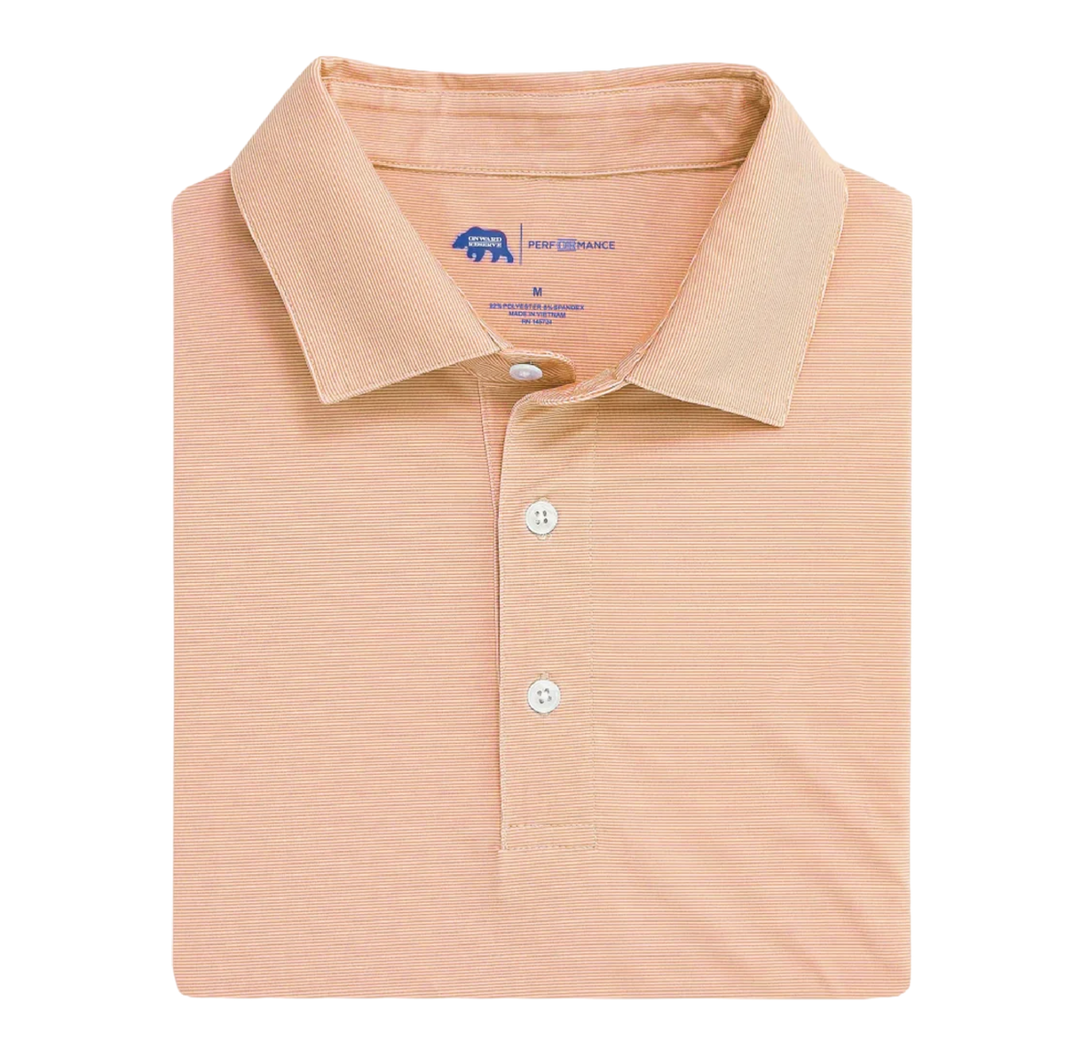 Hairline Stripe Performance Polo - Orange