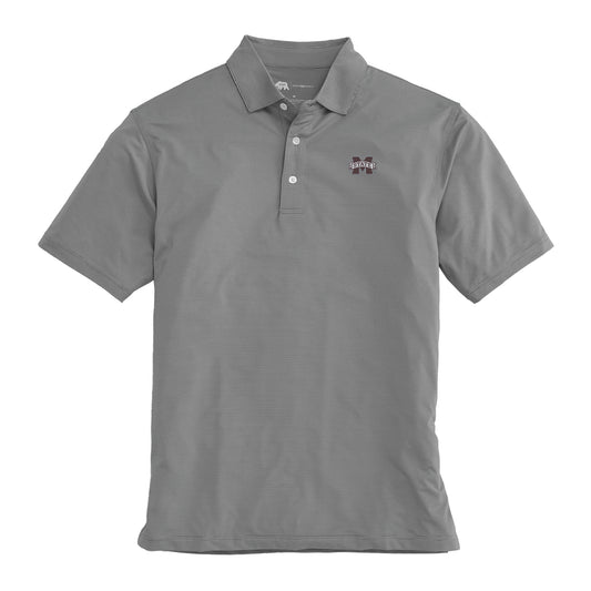 Mississippi State Hairline Stripe Performance Polo - Nine Iron