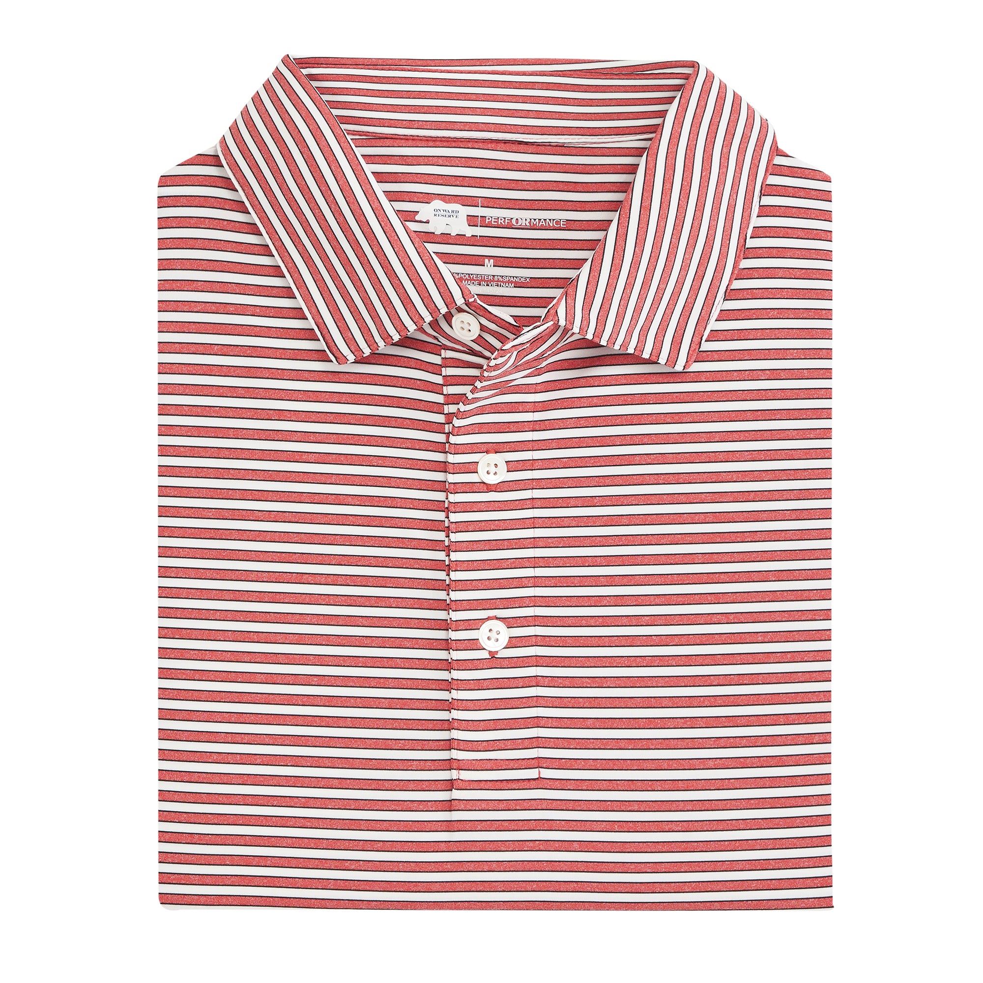 Mulligan Stripe Performance Polo - Heather Red – Onward Reserve