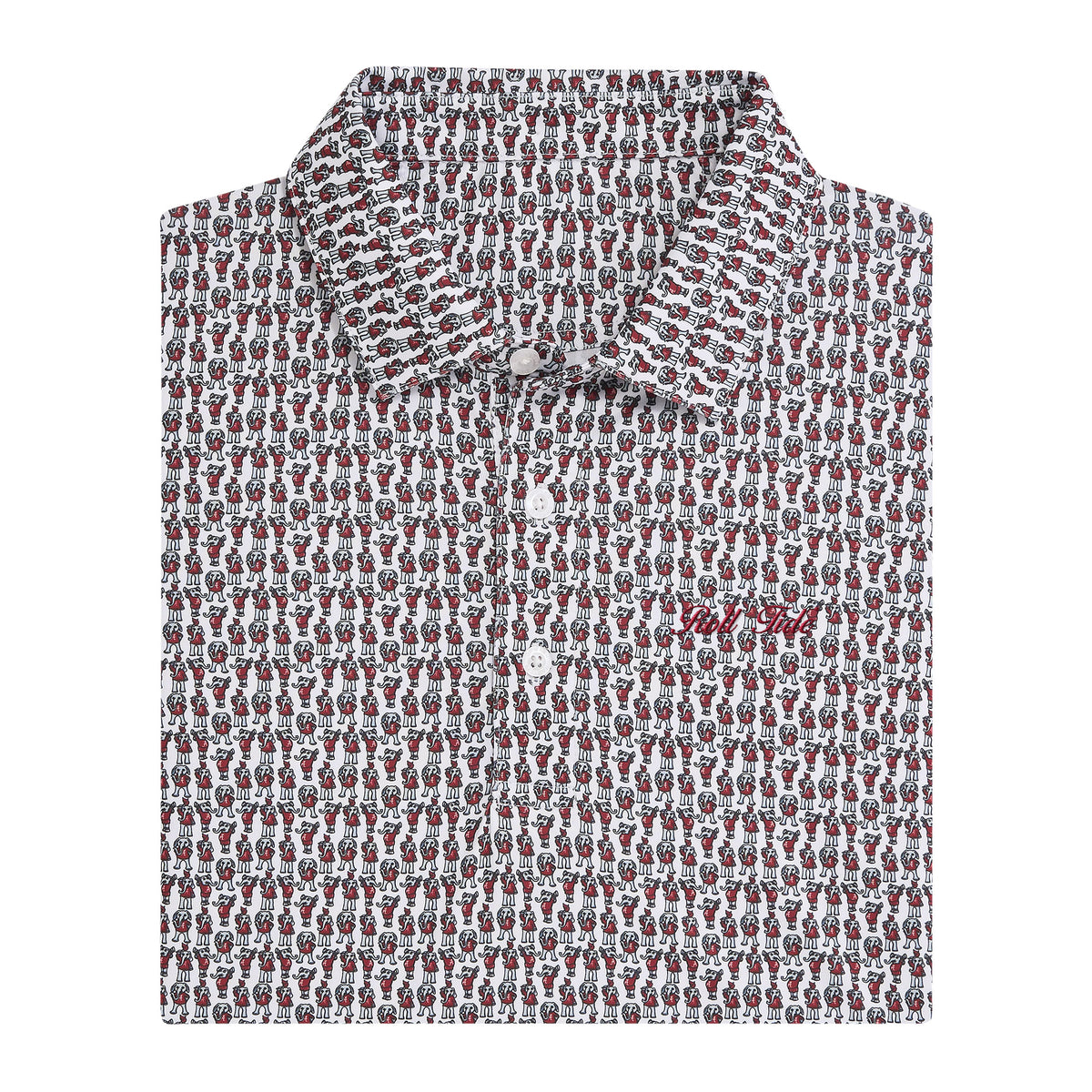 Alabama Roll Tide Vintage Script Youth Printed Polo - White