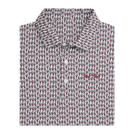Alabama Roll Tide Vintage Script Youth Printed Polo - White