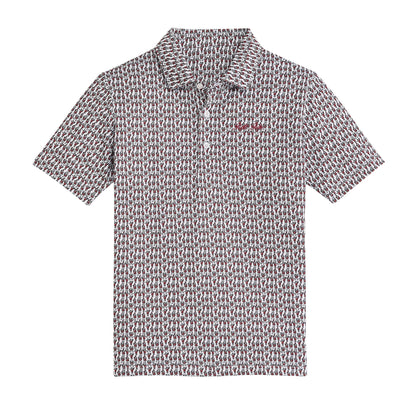 Alabama Roll Tide Vintage Script Youth Printed Polo - White