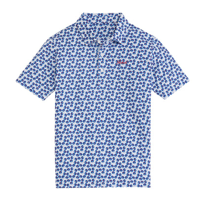 Ole Miss Helmet Youth Printed Polo - White