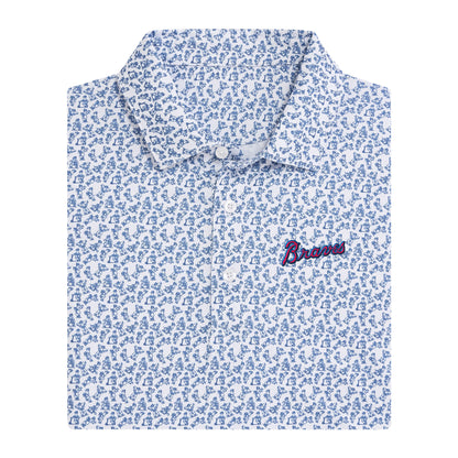 Braves Script Youth Printed Polo - White