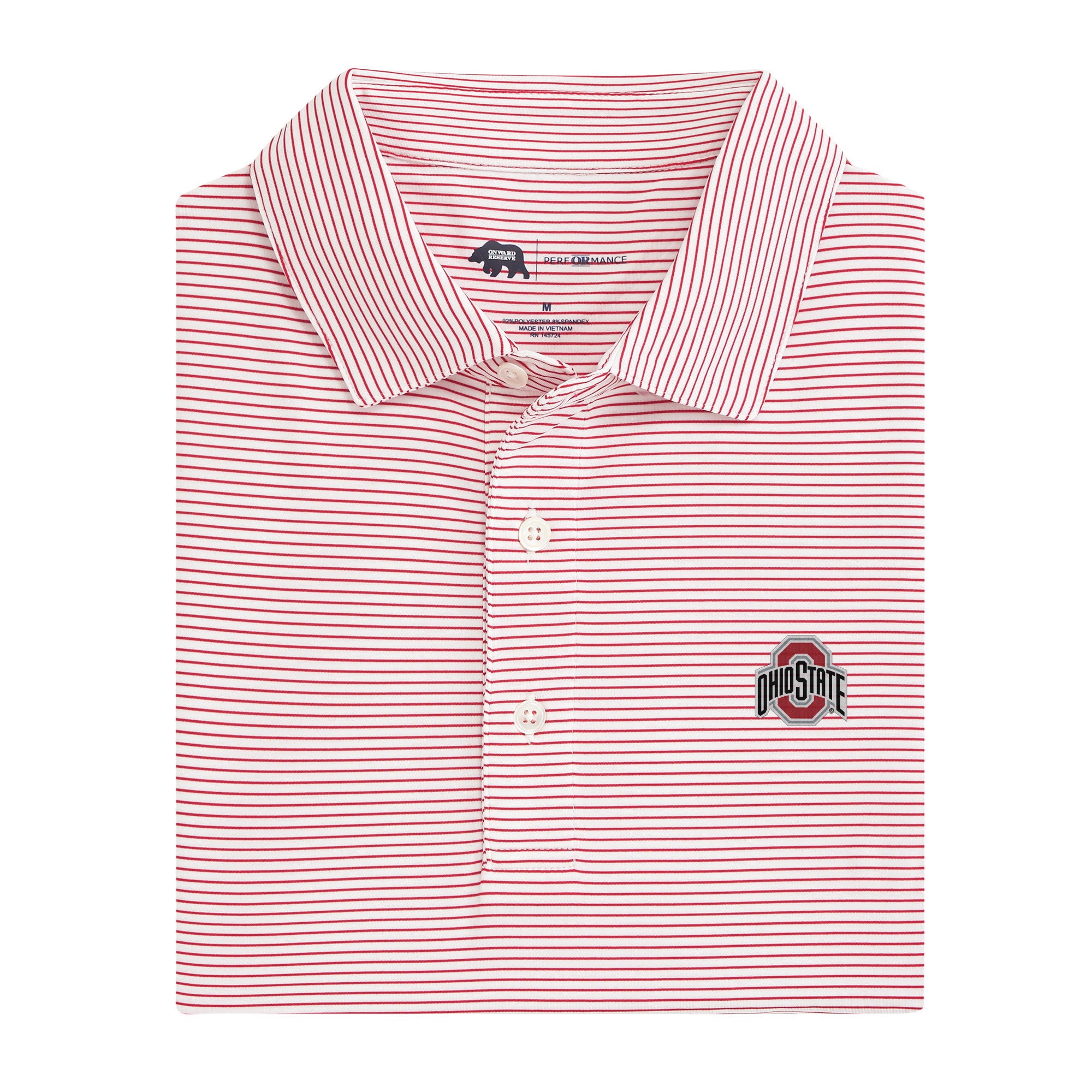 Birdie Stripe Ohio State Performance Polo Red L