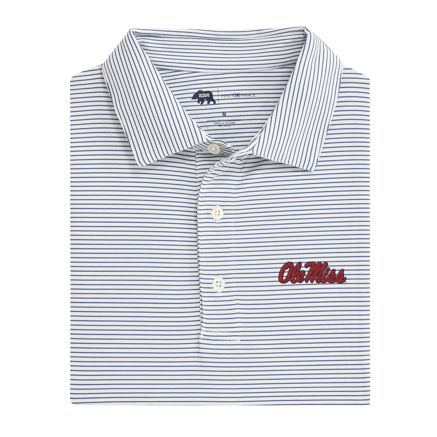 Ole Miss Birdie Stripe Performance Polo