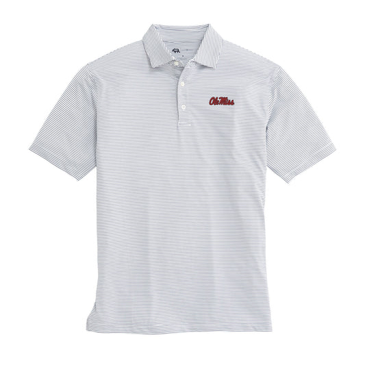 Ole Miss Birdie Stripe Performance Polo - True Navy