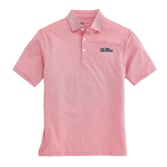 Ole Miss Hairline Stripe Performance Polo - Red