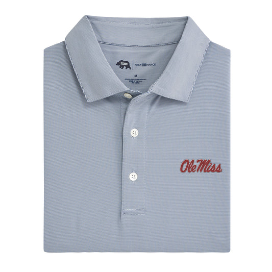 Ole Miss Hairline Stripe Performance Polo - Navy