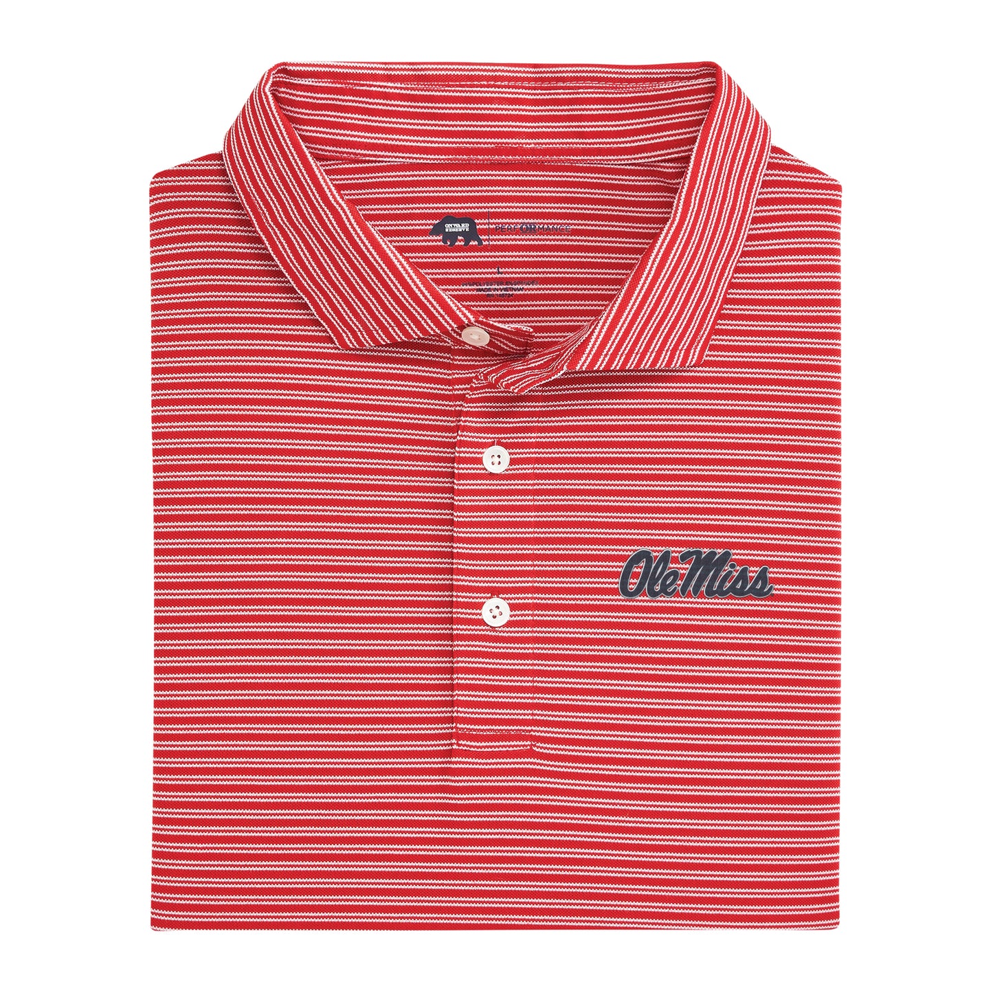 Pairing Stripe Ole Miss Performance Pique Polo