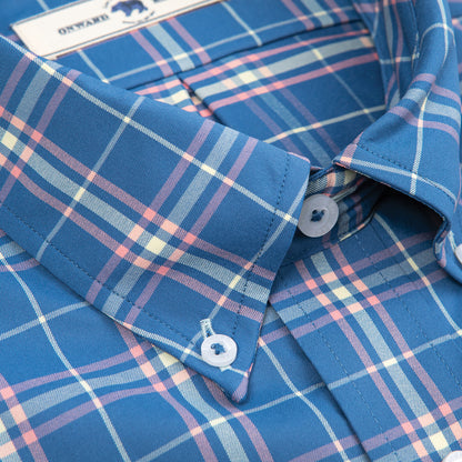 Icennard Short Sleeve Performance Button Down - Federal Blue