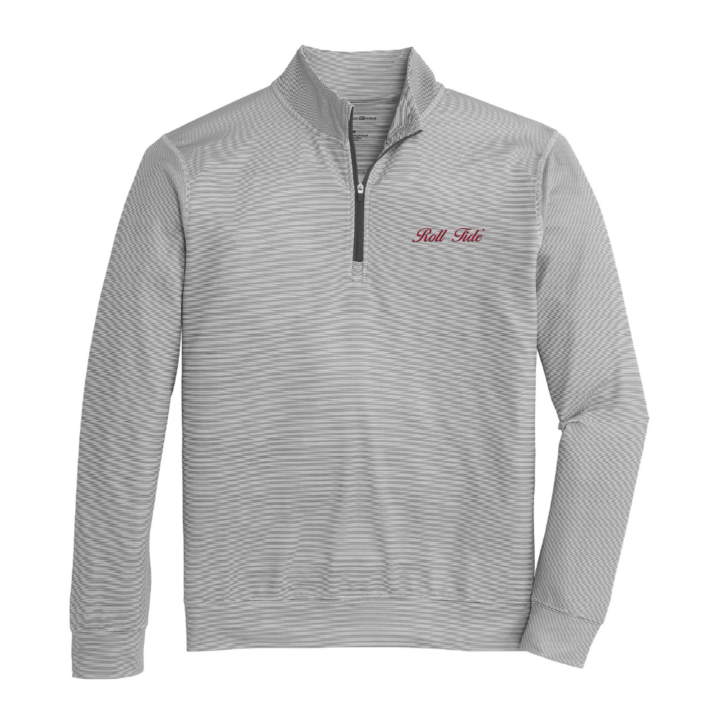 Alabama Roll Tide Vintage Script Hairline Stripe Printed Performance 1/4 Zip