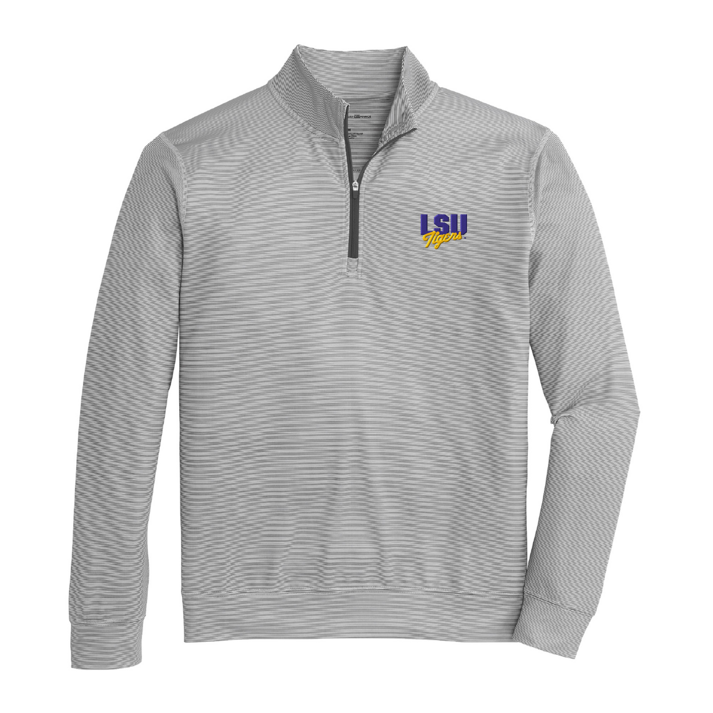 LSU Vintage Block LSU Tigers Hairline Stripe Printed Performance 1/4 Zip