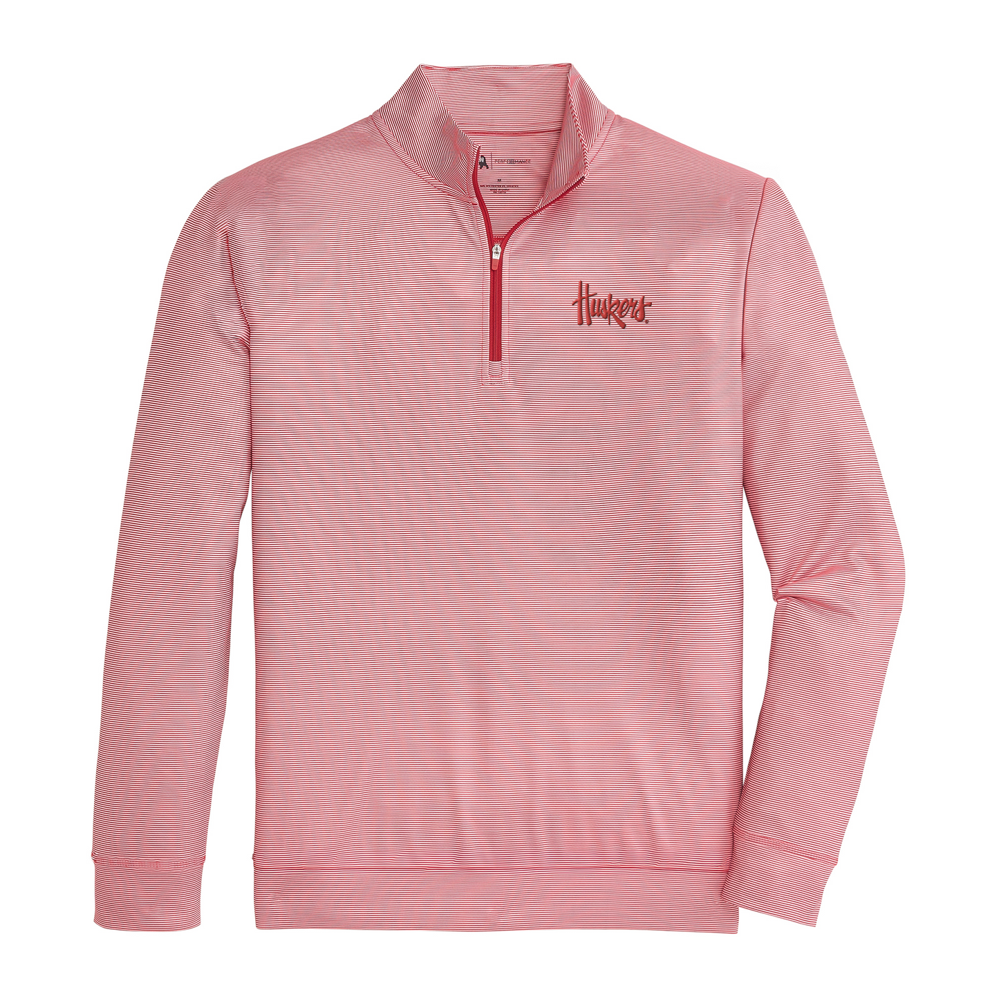 Nebraska Huskers Script Hairline Stripe Printed Performance 1/4 Zip