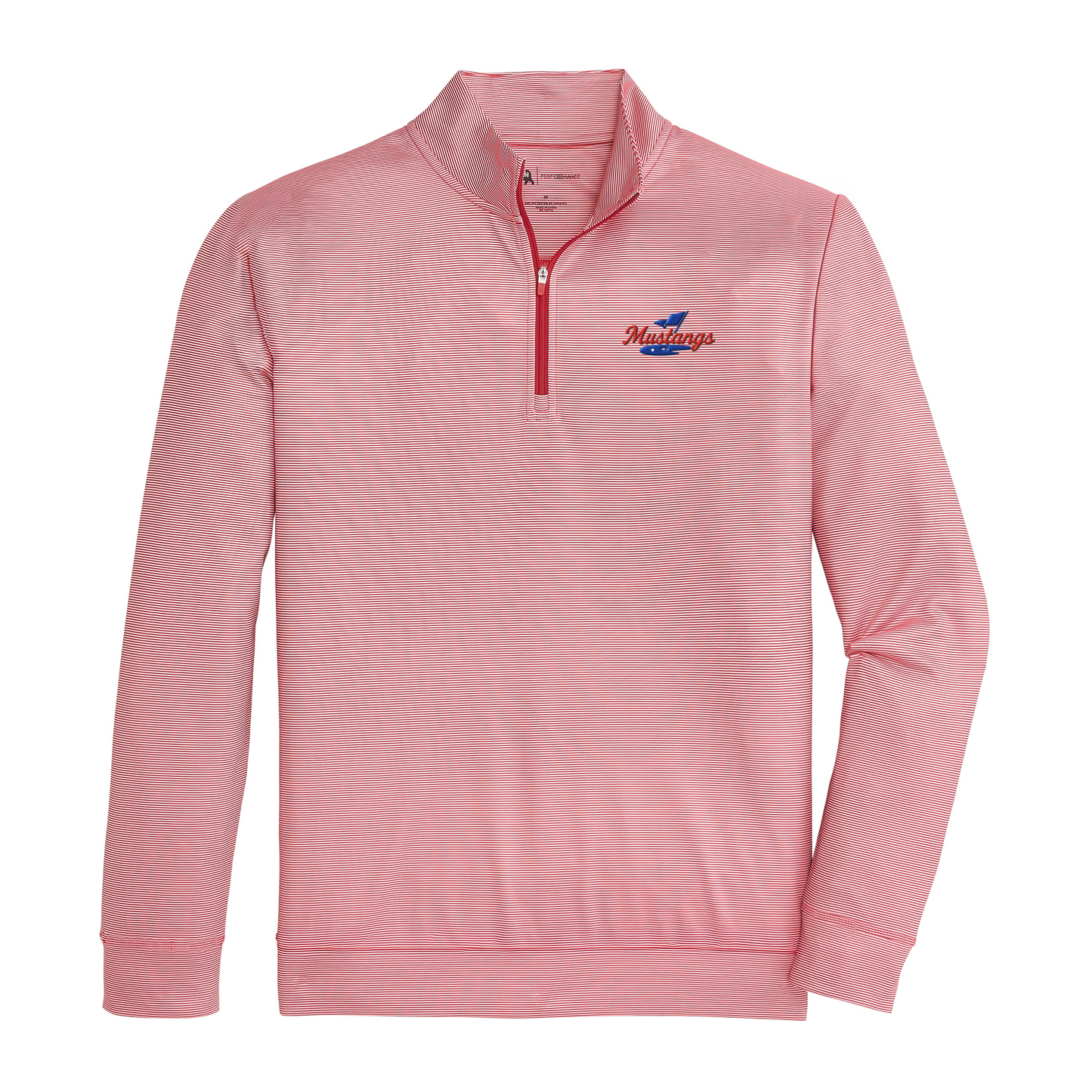 SMU Mustangs Golf Hairline Stripe Printed Performance 1/4 Zip