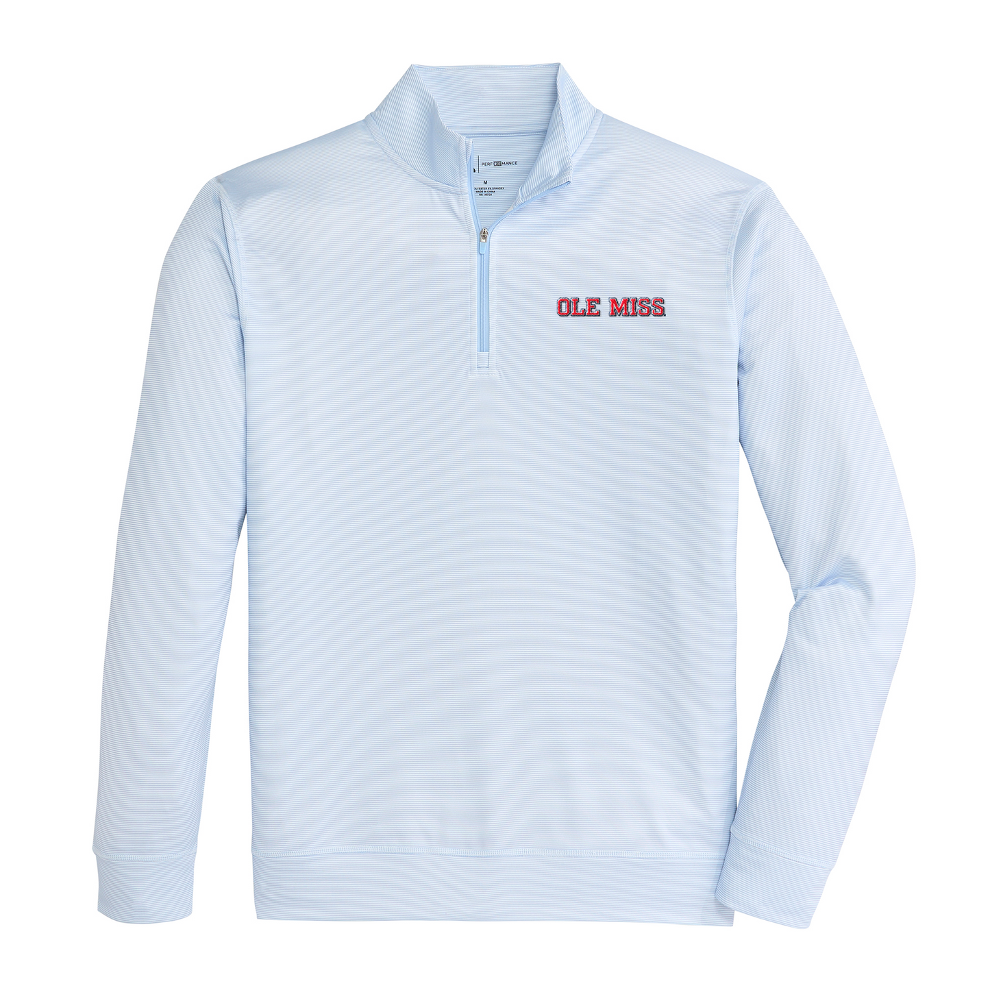 Ole Miss Block Hairline Stripe Printed Performance 1/4 Zip