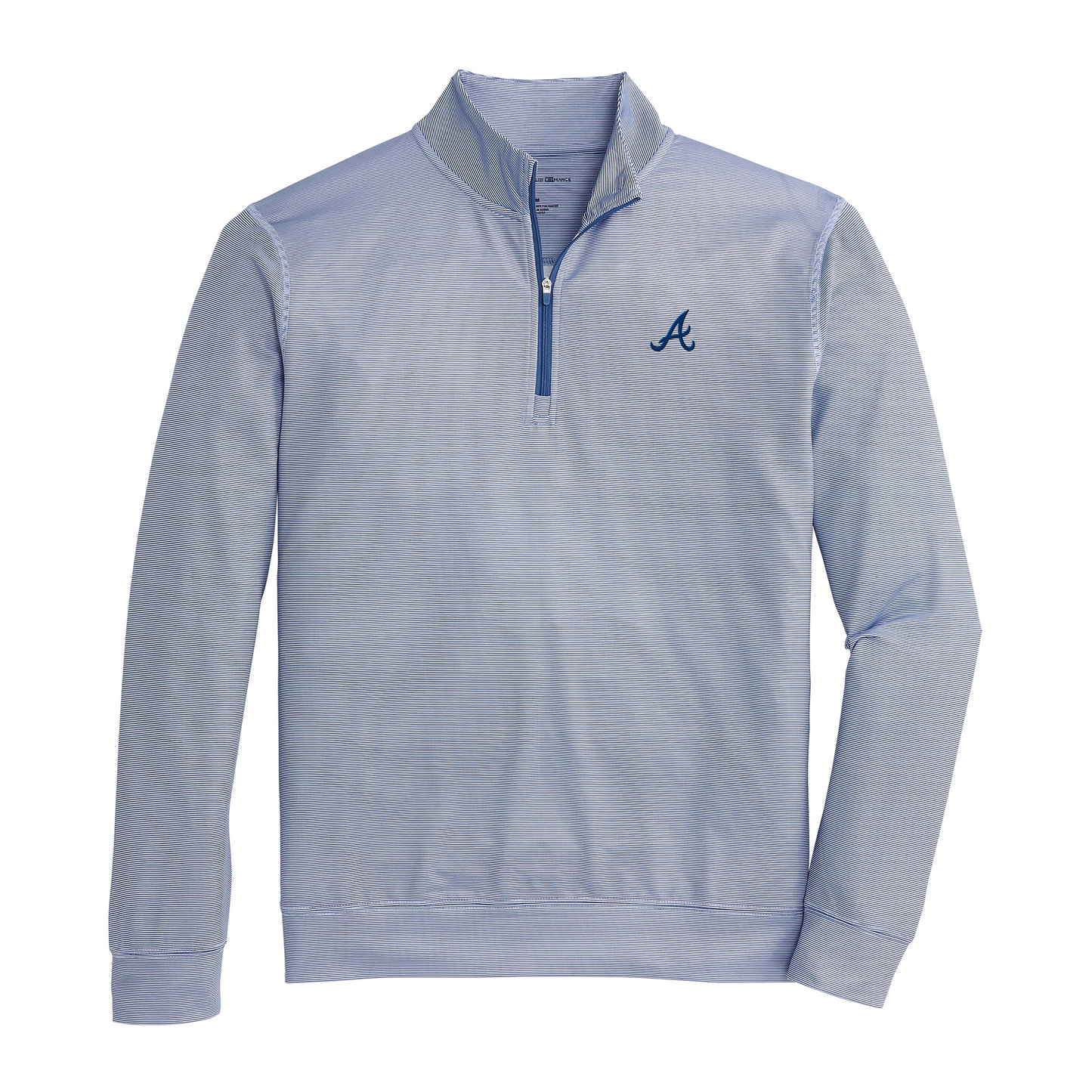 Braves Script A Hairline Stripe Printed Performance 1/4 Zip - Naval Academy