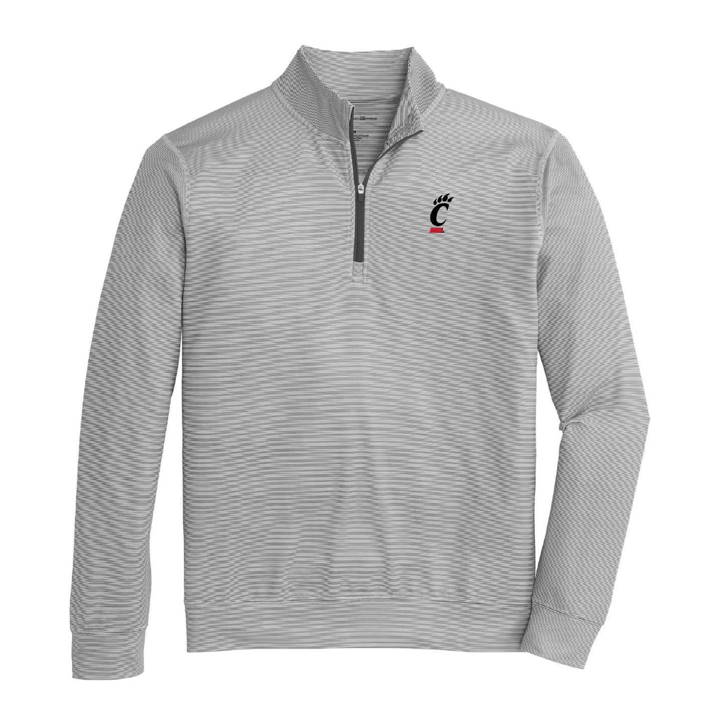 Cincinnati C Hairline Stripe Printed Performance 1/4 Zip - Black