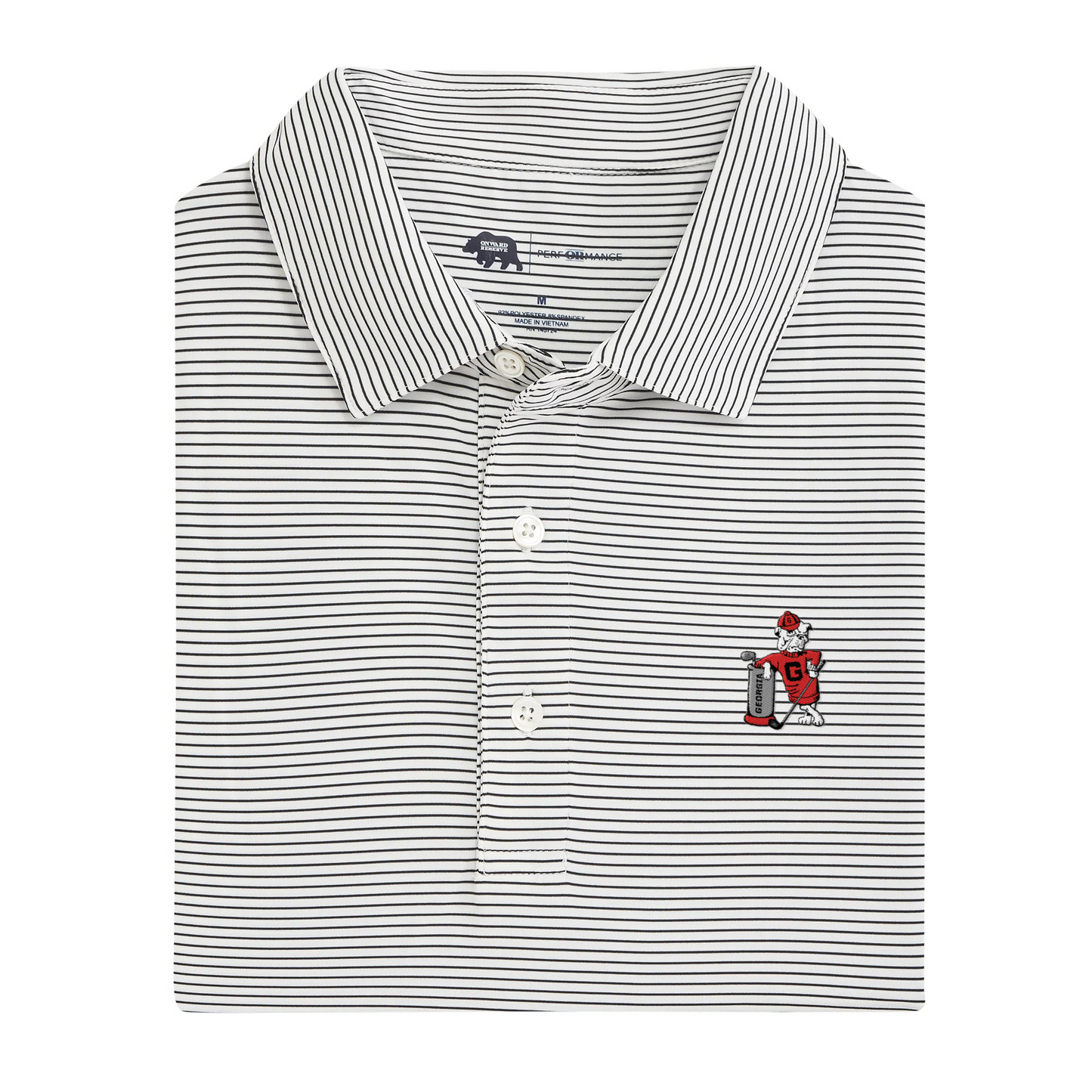 UGA Golf Dawg Birdie Stripe Performance Polo