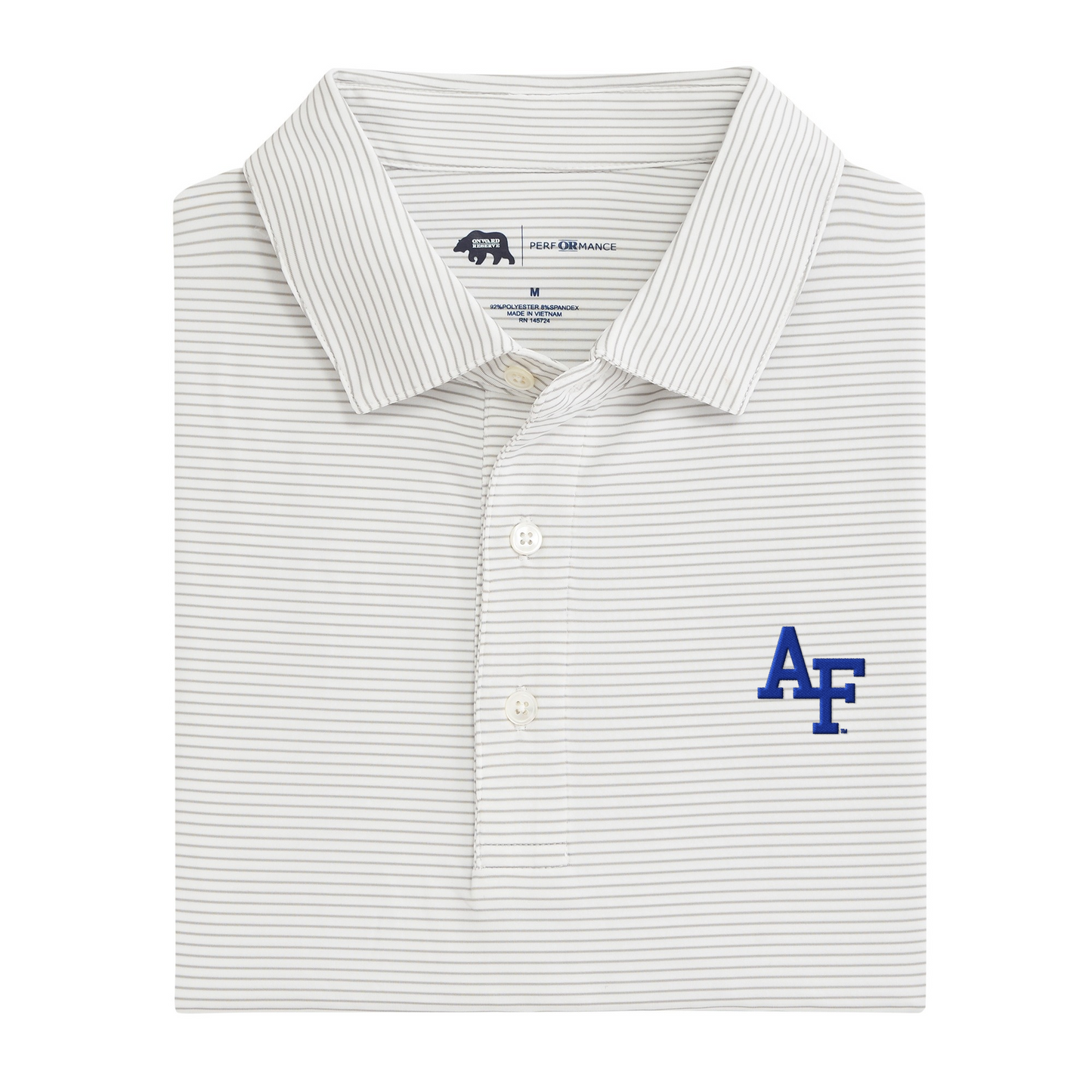 Air Force Block AF Birdie Stripe Performance Polo