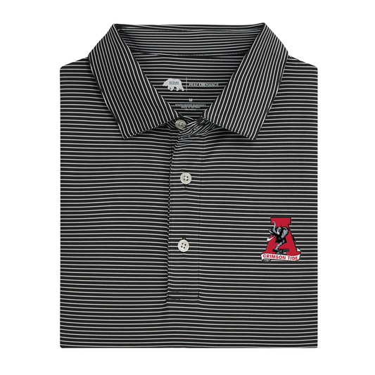 Alabama Vintage A Birdie Stripe Performance Polo