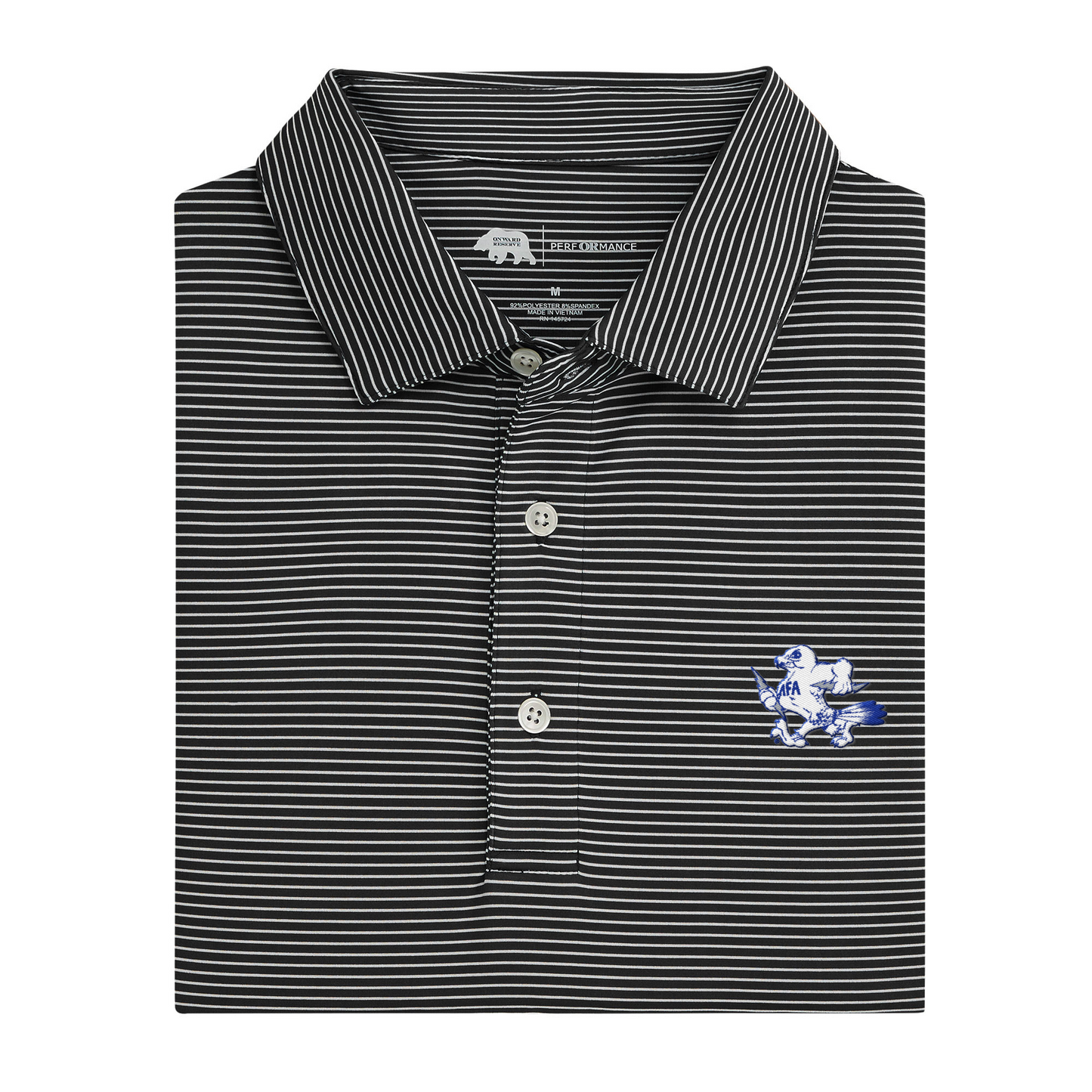 Air Force Mascot Birdie Stripe Performance Polo