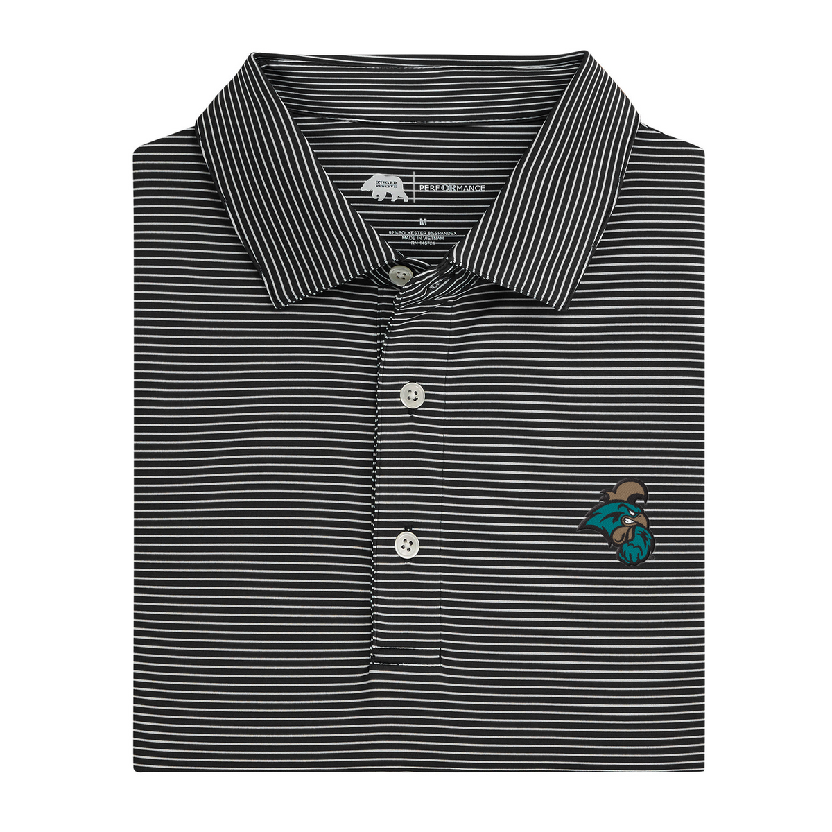 Coastal Carolina Chanticleer Birdie Stripe Performance Polo