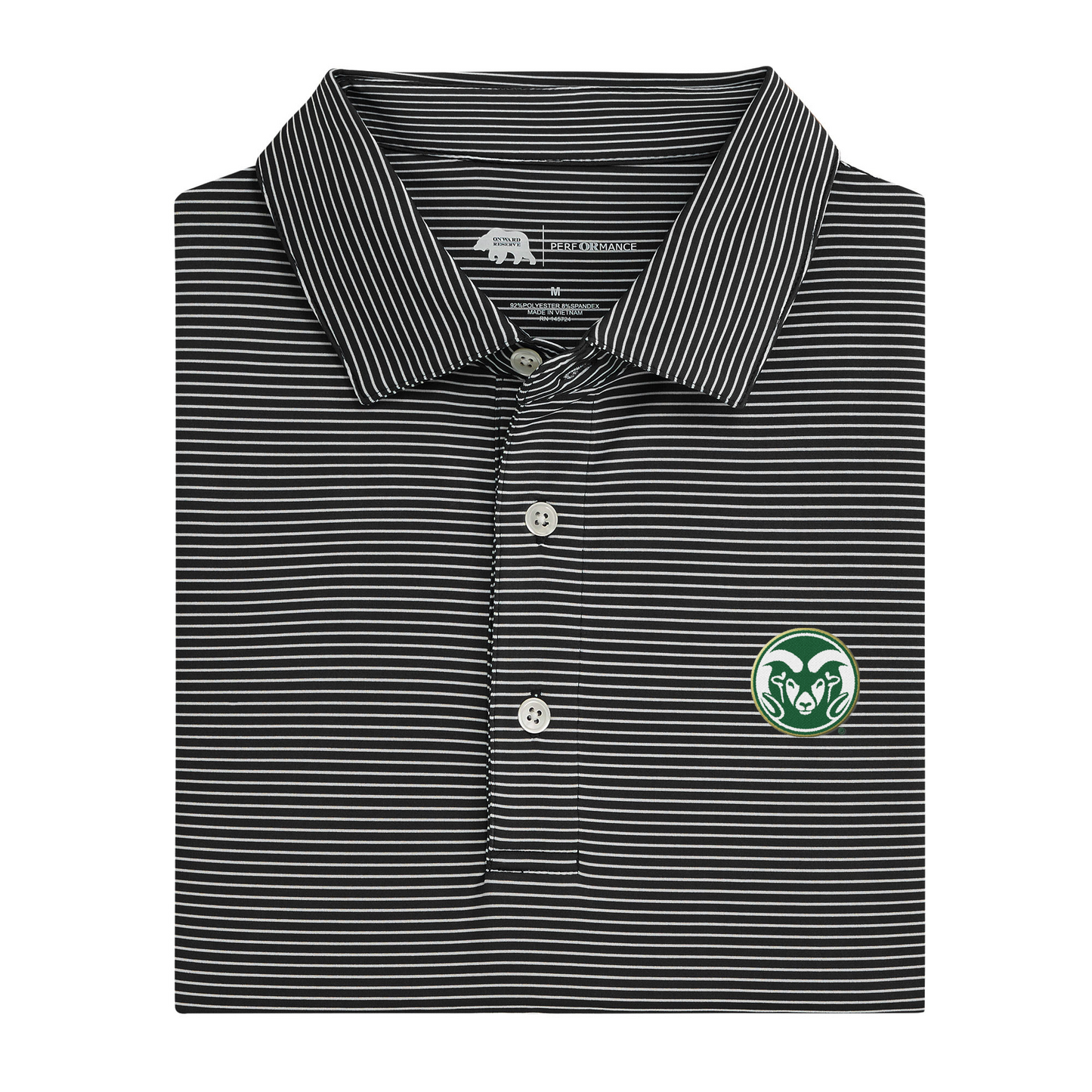 Colorado State Ram Birdie Stripe Performance Polo