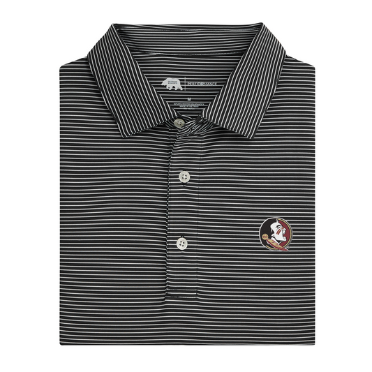 FSU Seminole Head Birdie Stripe Performance Polo