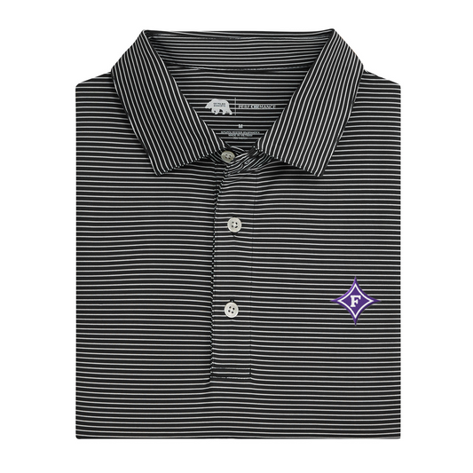 Furman Diamond F Birdie Stripe Performance Polo
