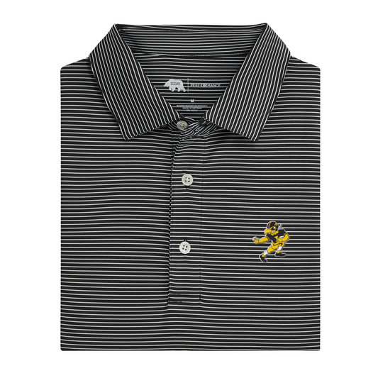 Iowa Football Hawk Birdie Stripe Performance Polo