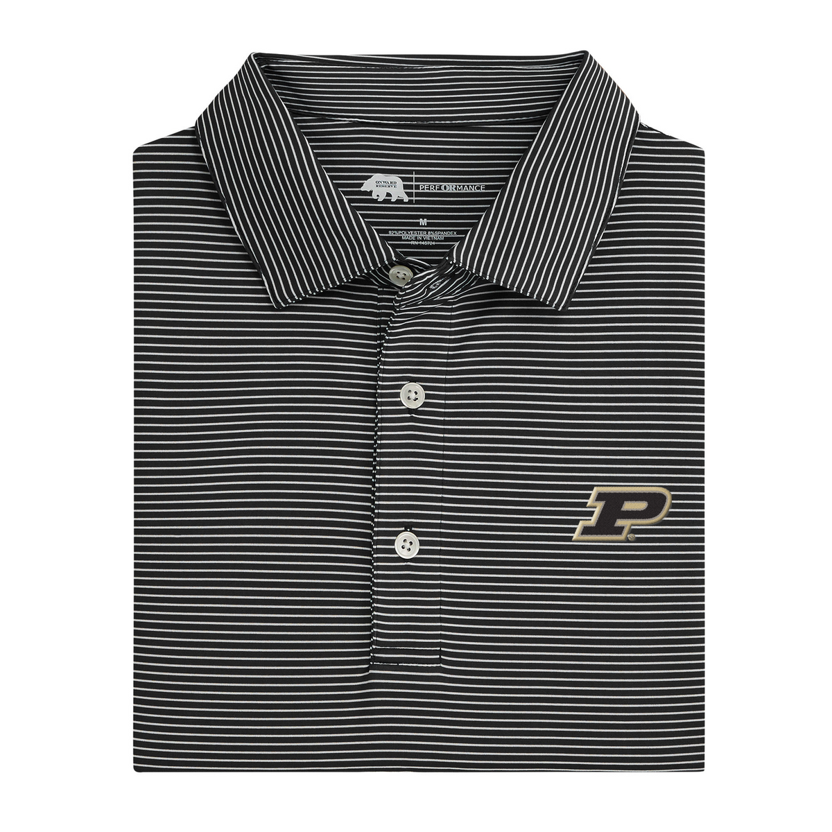 Purdue P Birdie Stripe Performance Polo