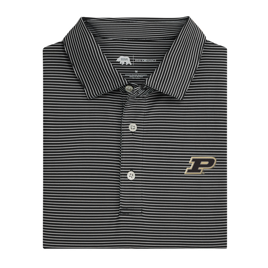 Purdue P Birdie Stripe Performance Polo