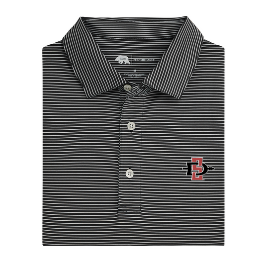 San Diego State SD Birdie Stripe Performance Polo